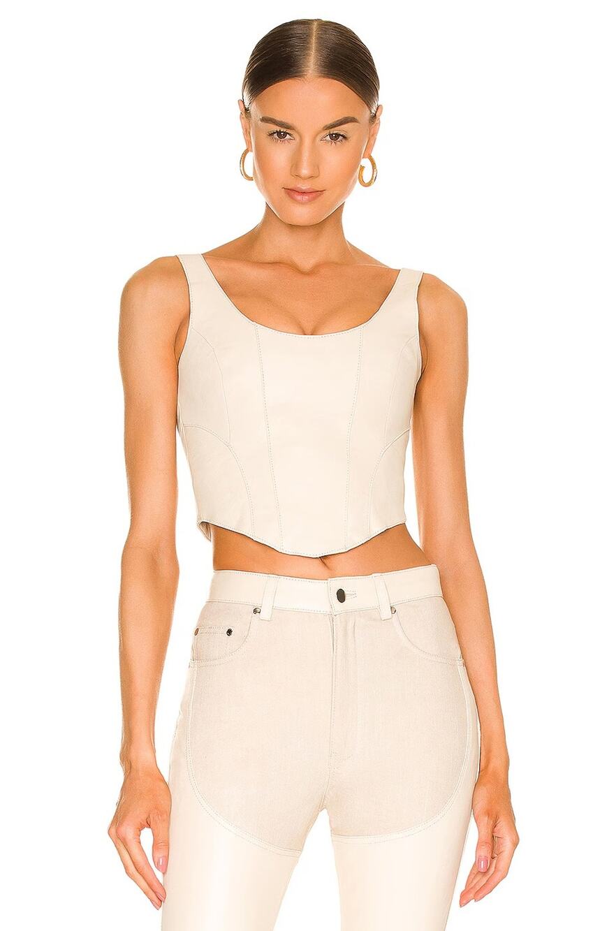 Understated Leather Mustang Bustier Top Western Cowboy Leather Fall Evening XS